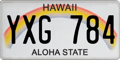 HI license plate YXG784