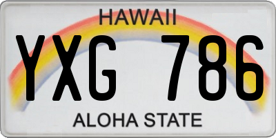 HI license plate YXG786