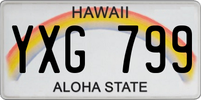 HI license plate YXG799