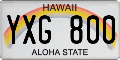 HI license plate YXG800