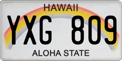 HI license plate YXG809