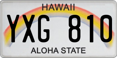 HI license plate YXG810