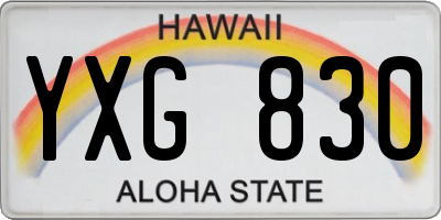 HI license plate YXG830