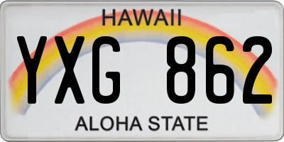 HI license plate YXG862