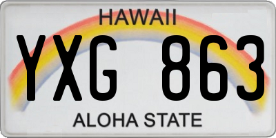 HI license plate YXG863