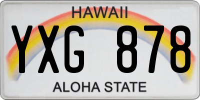 HI license plate YXG878