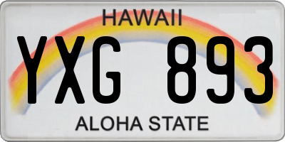 HI license plate YXG893