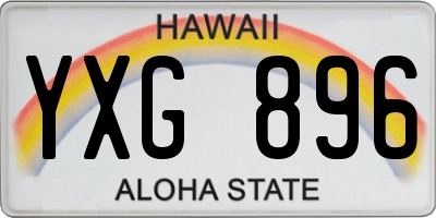 HI license plate YXG896
