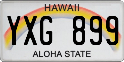 HI license plate YXG899