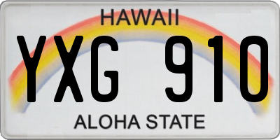 HI license plate YXG910