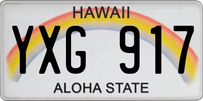 HI license plate YXG917