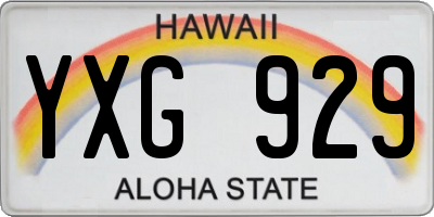 HI license plate YXG929