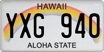 HI license plate YXG940