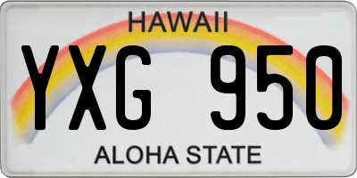 HI license plate YXG950