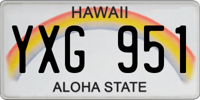 HI license plate YXG951