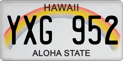HI license plate YXG952