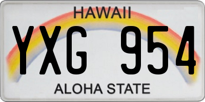 HI license plate YXG954