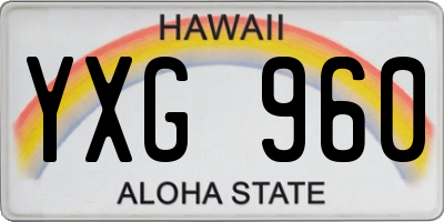 HI license plate YXG960
