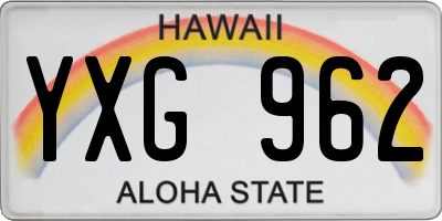 HI license plate YXG962
