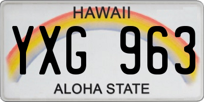 HI license plate YXG963