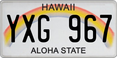 HI license plate YXG967