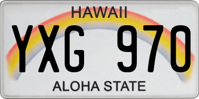 HI license plate YXG970