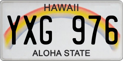 HI license plate YXG976