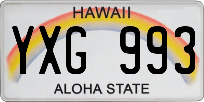 HI license plate YXG993