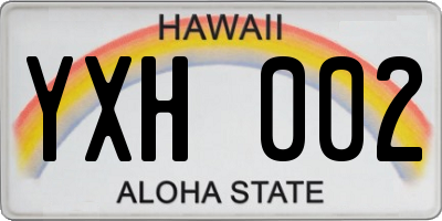 HI license plate YXH002