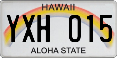 HI license plate YXH015