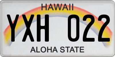 HI license plate YXH022