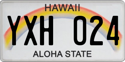 HI license plate YXH024