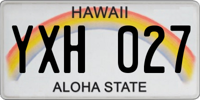 HI license plate YXH027