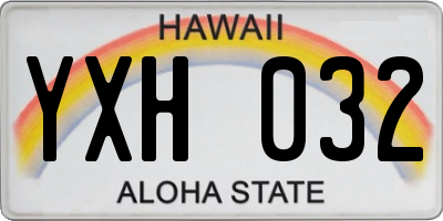 HI license plate YXH032