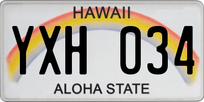 HI license plate YXH034