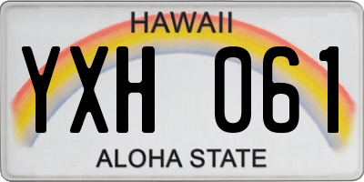 HI license plate YXH061