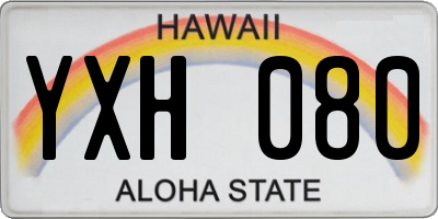 HI license plate YXH080