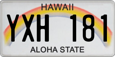 HI license plate YXH181