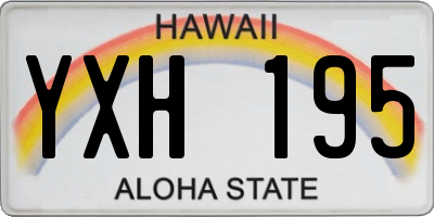 HI license plate YXH195