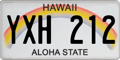 HI license plate YXH212