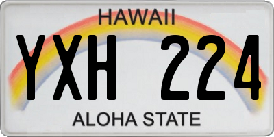 HI license plate YXH224