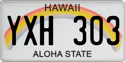 HI license plate YXH303