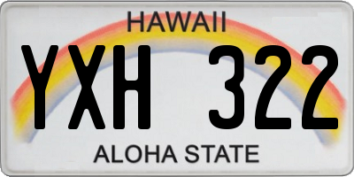 HI license plate YXH322