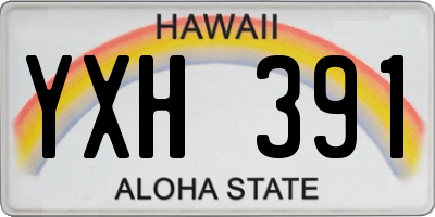 HI license plate YXH391