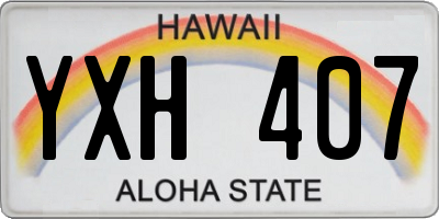 HI license plate YXH407