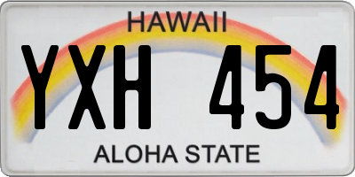HI license plate YXH454