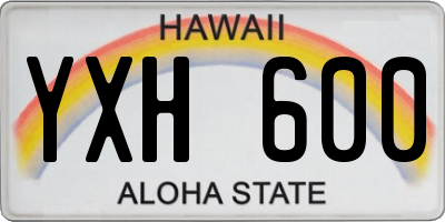 HI license plate YXH600