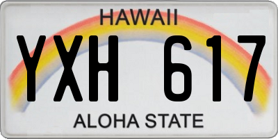HI license plate YXH617