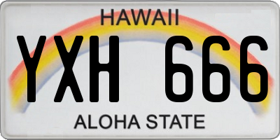 HI license plate YXH666