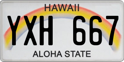 HI license plate YXH667
